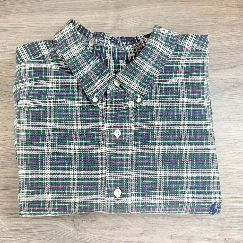 Ralph Lauren Dress Shirt Size 3XB Button Down Scotch Plaid Preppy Classic Pony